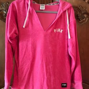 PINK- Lounge/Beach Hoodie Pullover Hot Pink XS
